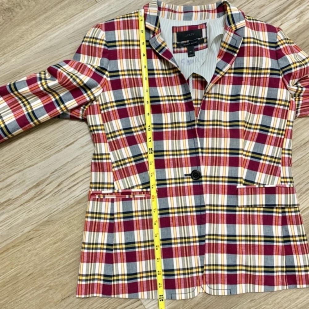 J Crew Regent Blazer - Vintage Plaid Print 8P - Picture 9 of 10